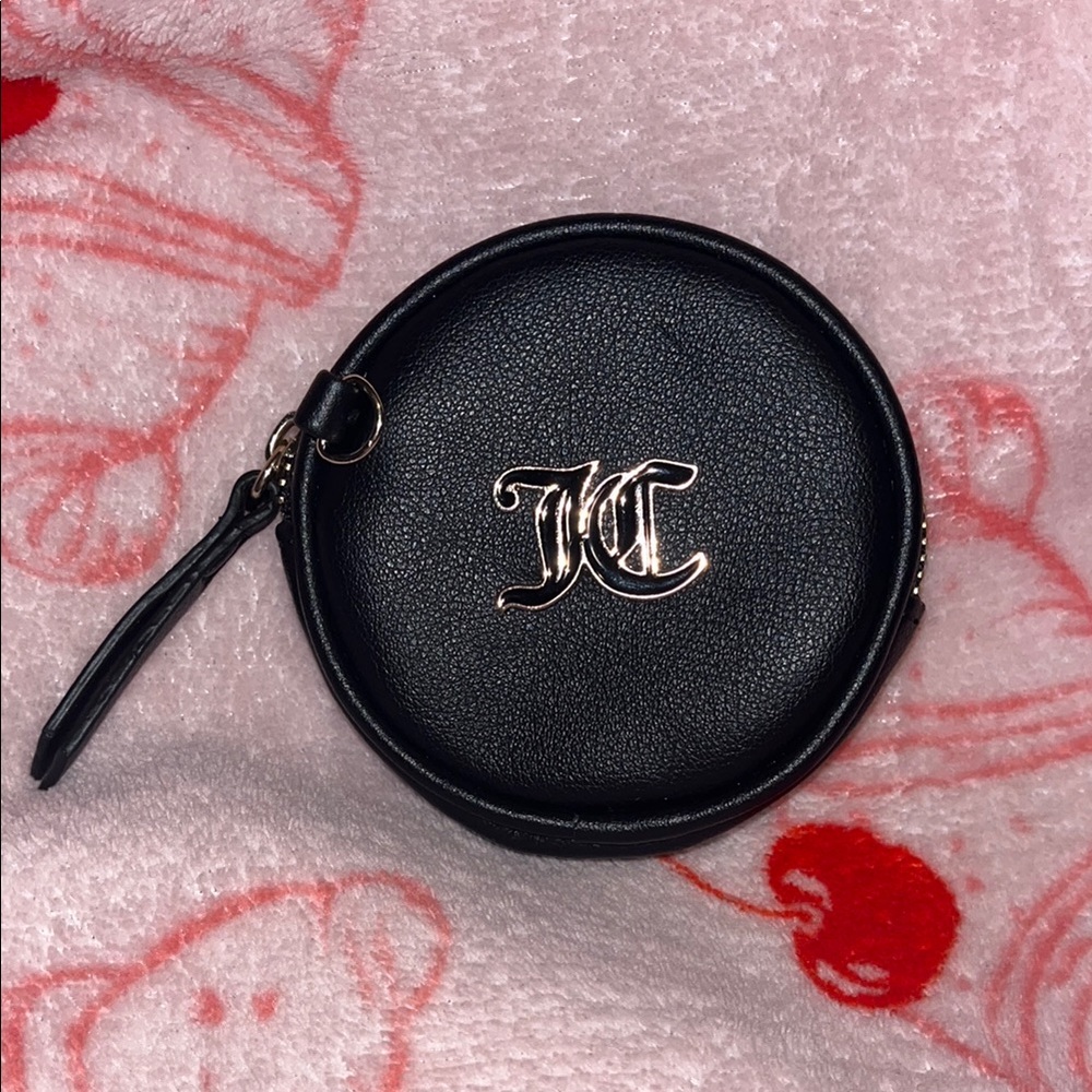 Juicy couture black leather coin pouch